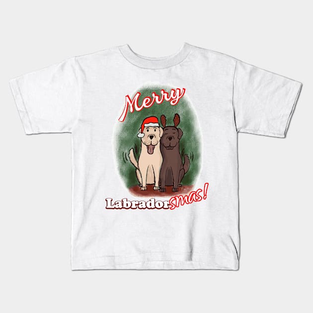 Merry Labradorsmas! Kids T-Shirt by TigrArt